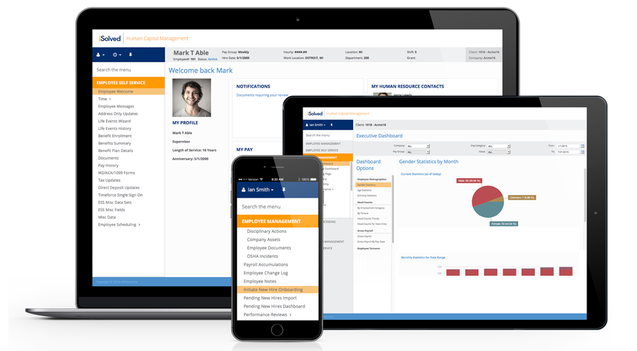 Human capital management hr payroll time attendance and benefits