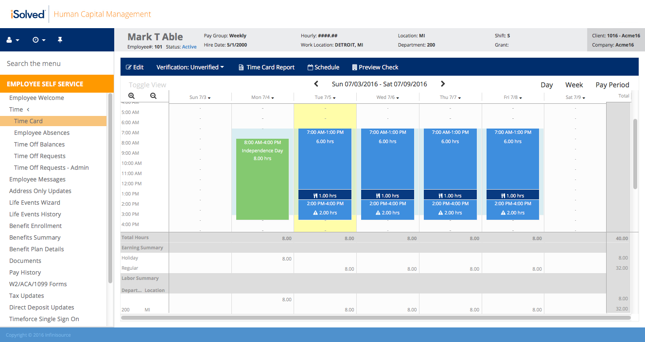 Time attendance software isolved hcm