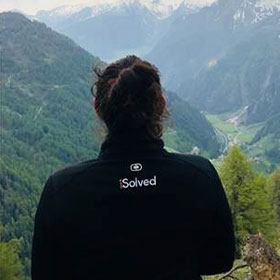 Employee hiking near home