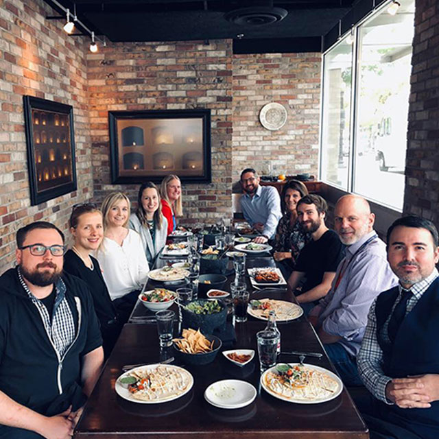 team at lunch