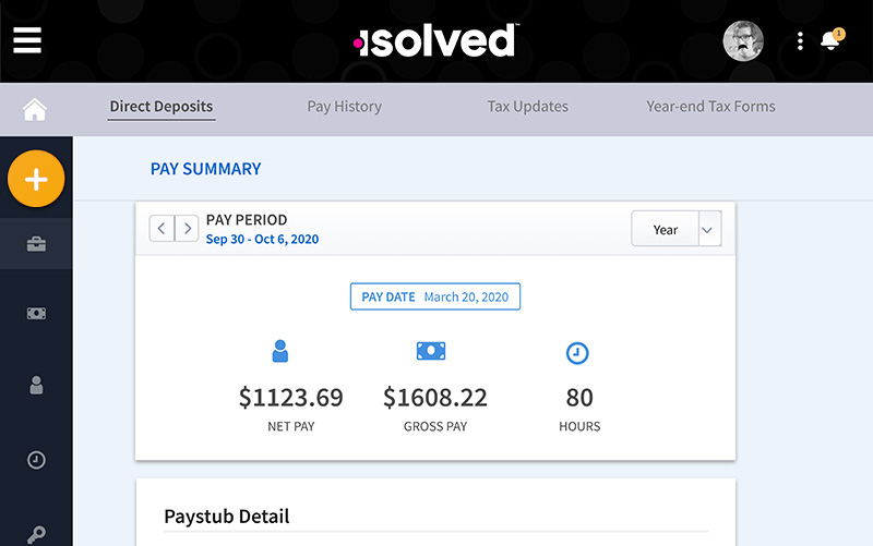 Pay history screenshot