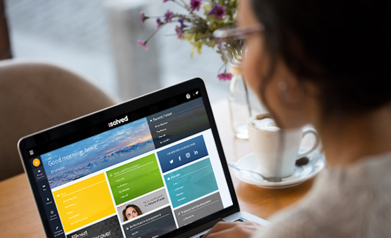 woman looking at laptop